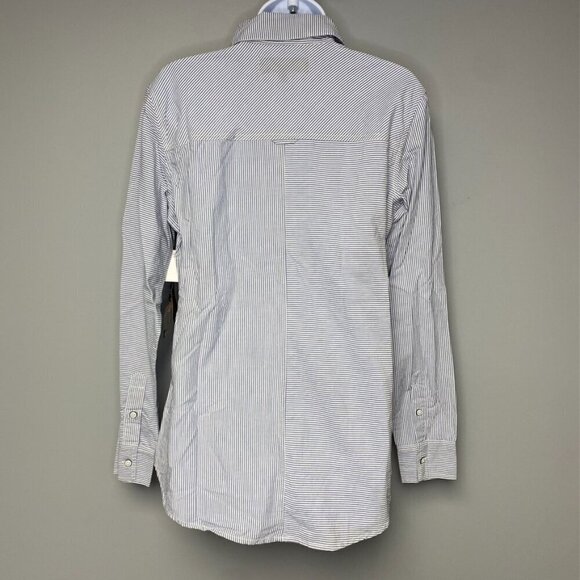 NWT Womens VANS Coastal Nautical Stripe Button-Up Business Casual Shirt Size M - Picture 5 of 8